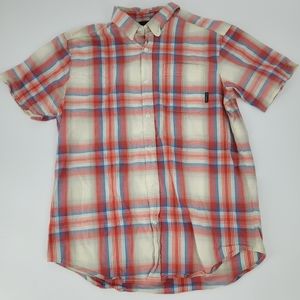 Columbia Regular Fit Plaid Short Sleeve Button Down Shirt